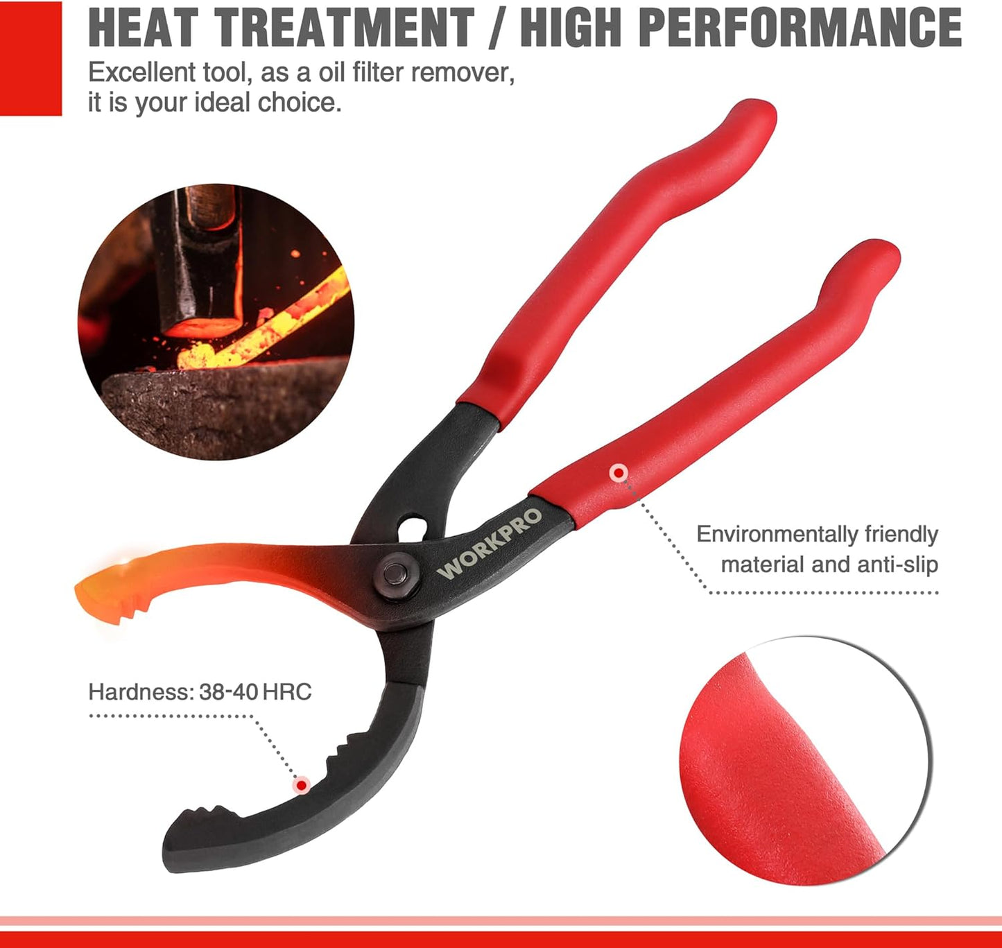 high carbon steel jaw and body for strength and durability