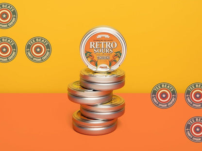 Iconic Candy Retro Sours Hard Tangy Candy Tin – Camping Snack with Collectible Tin, Mango Hard Tangy Candy