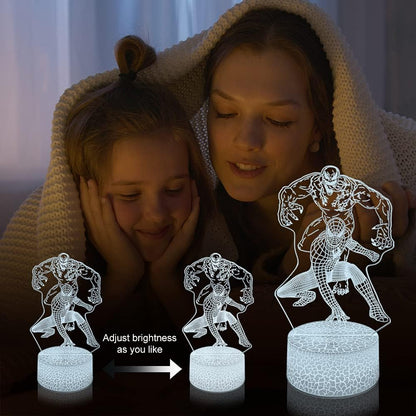 Illusion Night Light with Superhero Design – Anniversary Gift for Couples, USB Powered Dimmable Home Decor Accent