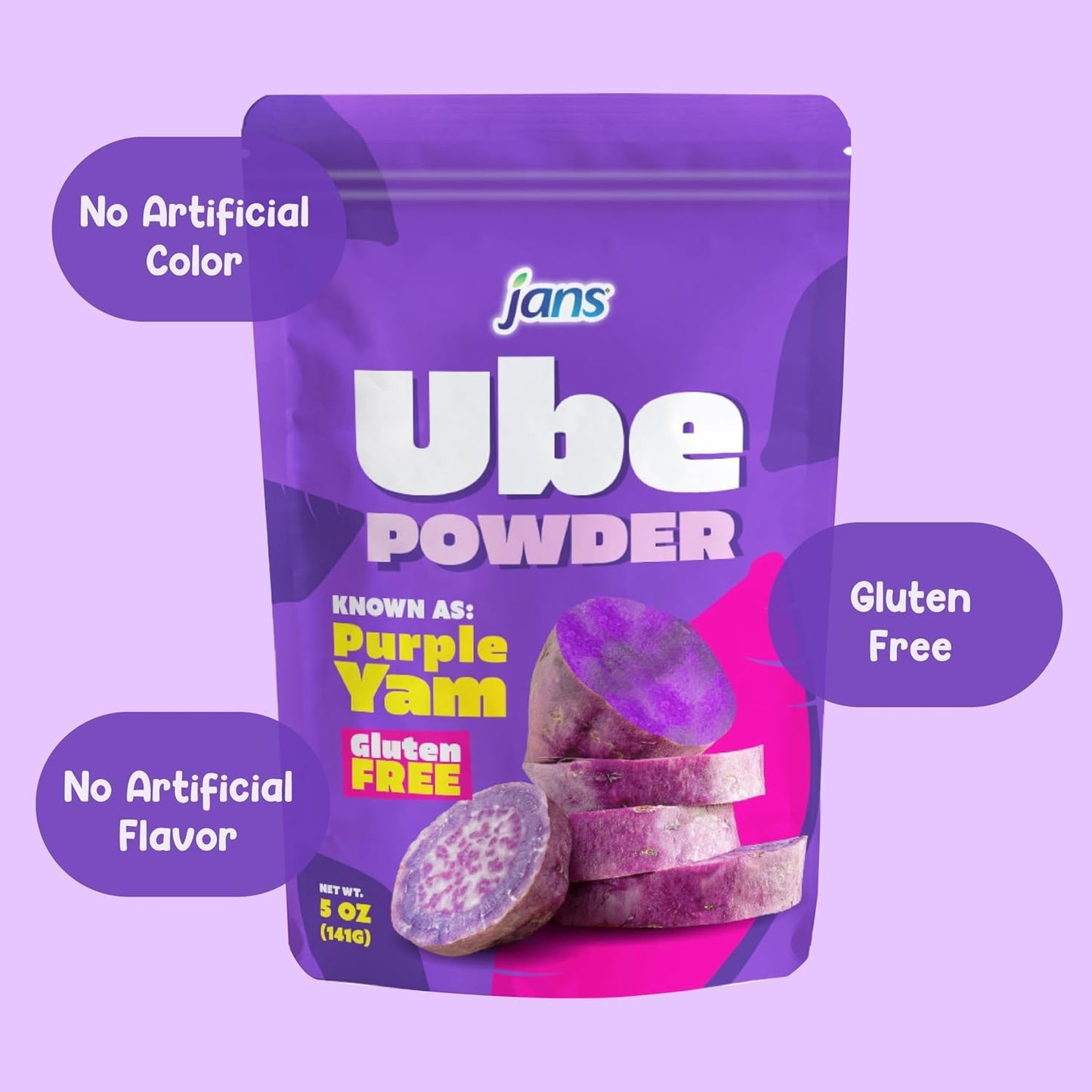 Jans Ube Powder for Baking, 5 oz | Streamlined Ube Flavoring for Uncluttered Kitchens