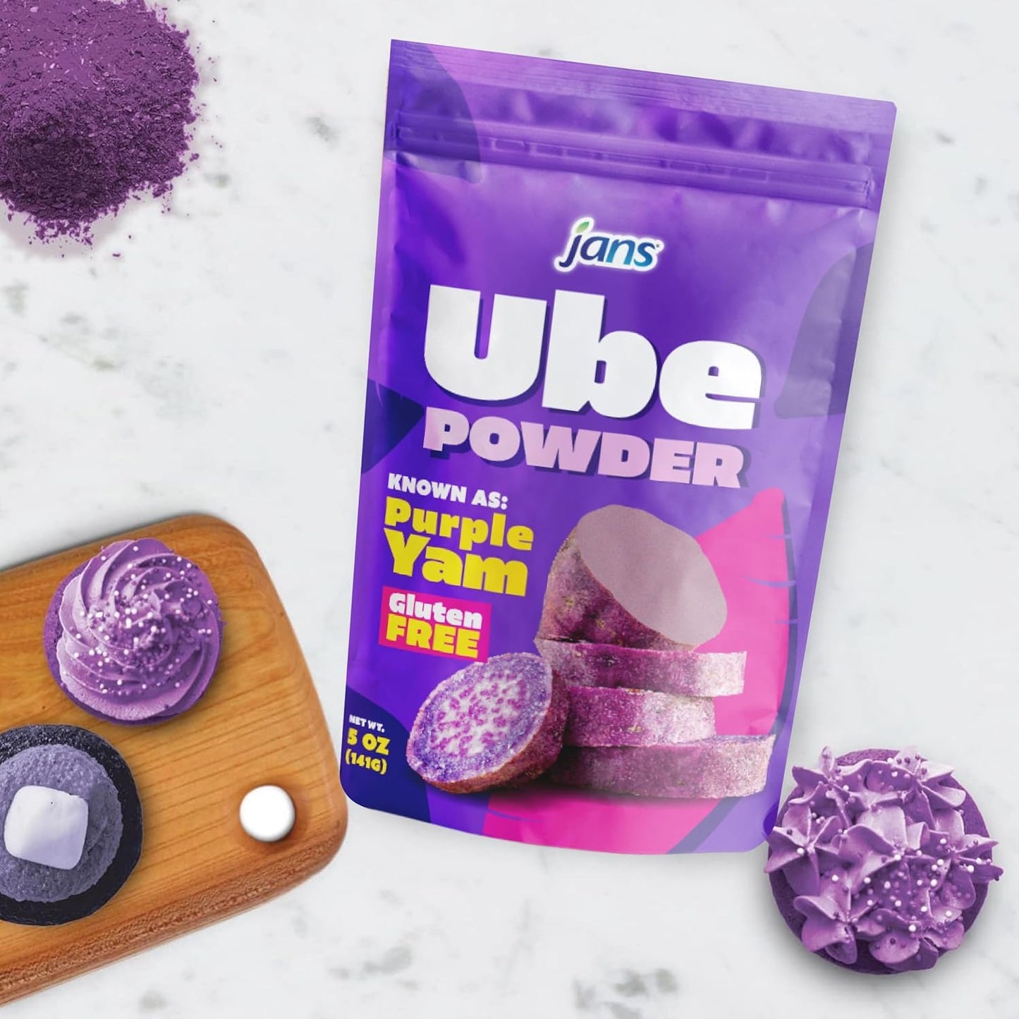 Jans Ube Powder for Baking, 5 oz | Streamlined Ube Flavoring for Uncluttered Kitchens