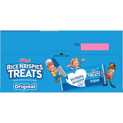 Kellogg's Rice Krispies Treats Crispy Marshmallow Squares – Car Cup Holder Friendly Snack for Family Road Trips and Long Drives