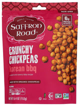 Saffron Road Crunchy Chickpea Snack – Crunchy School Lunch Add-In Safe for Restricted Diets, Korean BBQ Flavor