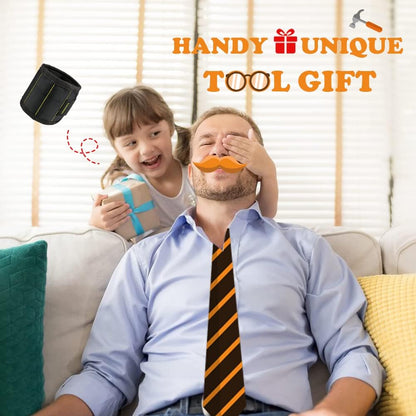 KUSONKEY Magnetic Wristband Tool – Work Faster During Home Renovation, Adjustable Wrist Screw Holder for Overhead Ceiling Installations