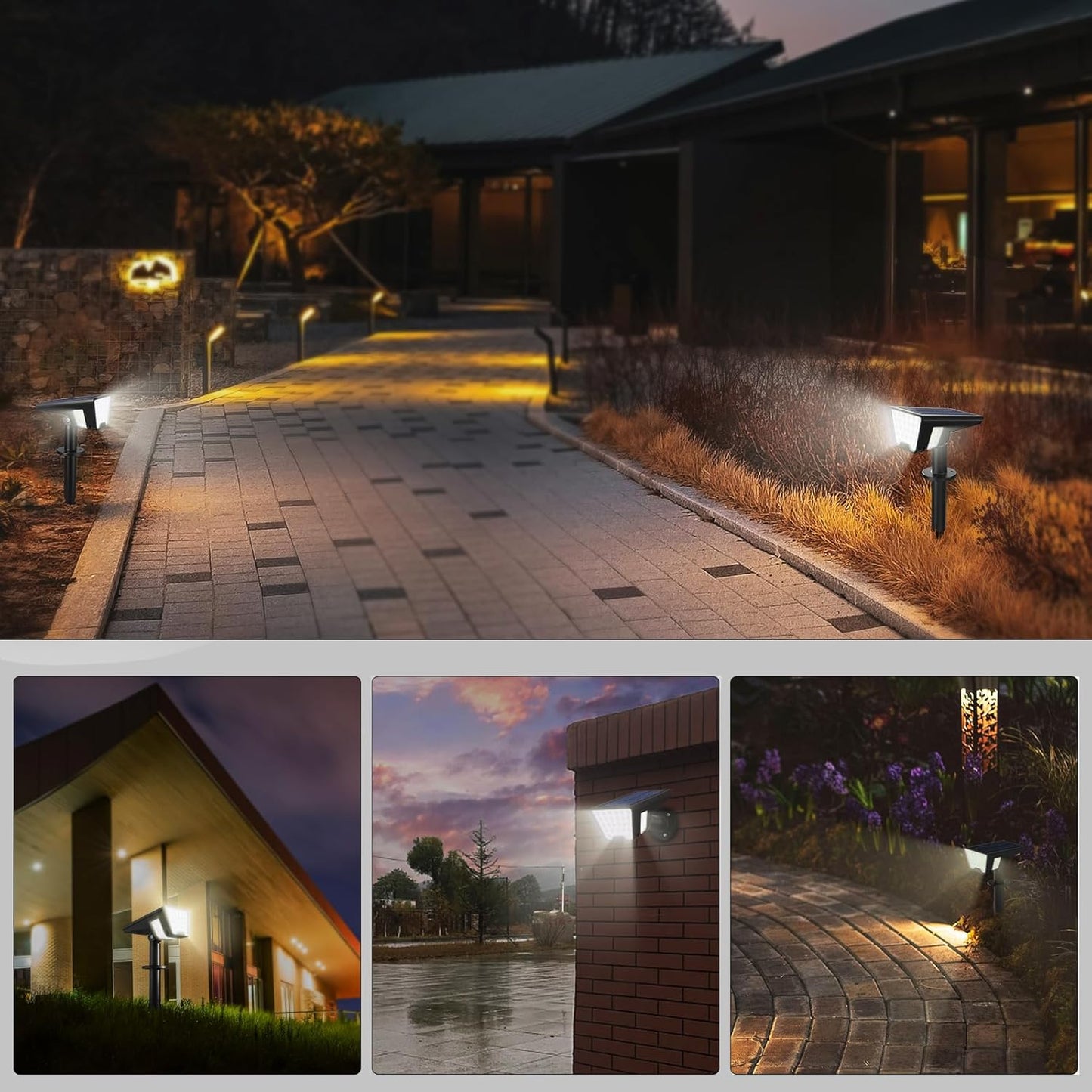 Kyson IP65 Solar Spotlights, Cool to Touch ABS Housing Safe Outdoor Lights for Senior Homes, Rental Properties & Garages