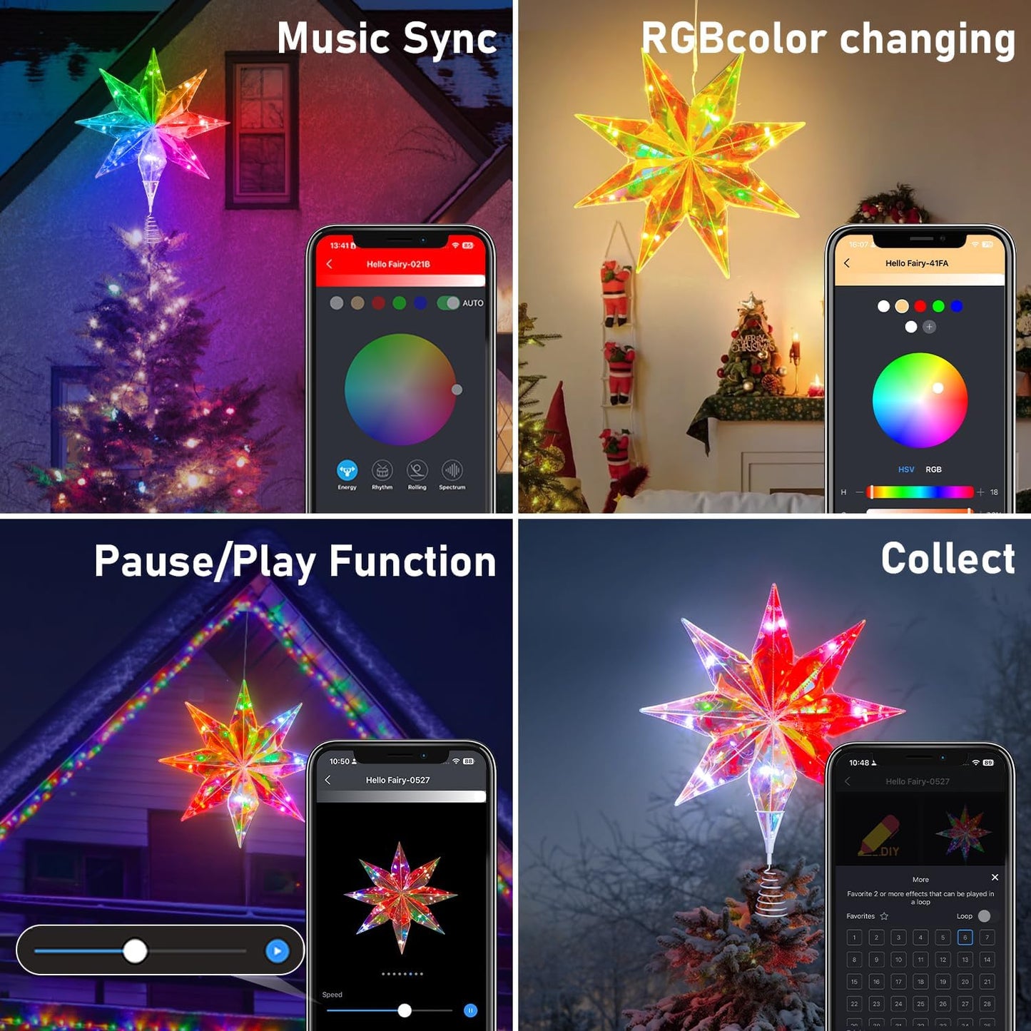 LumaGlow Smart Star Tree Topper – Family Living Room Christmas Centerpiece with Auto Shutoff Timer
