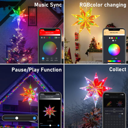 LumaGlow Smart Star Tree Topper – Family Living Room Christmas Centerpiece with Auto Shutoff Timer