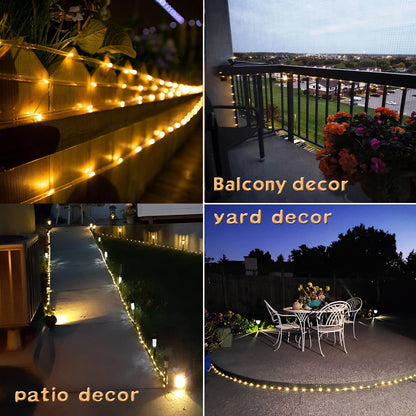 Lumify Weatherproof Solar Rope Light 39FT 100LED for Yard Walkway Restaurant Patio and Holiday Tree Wrapping