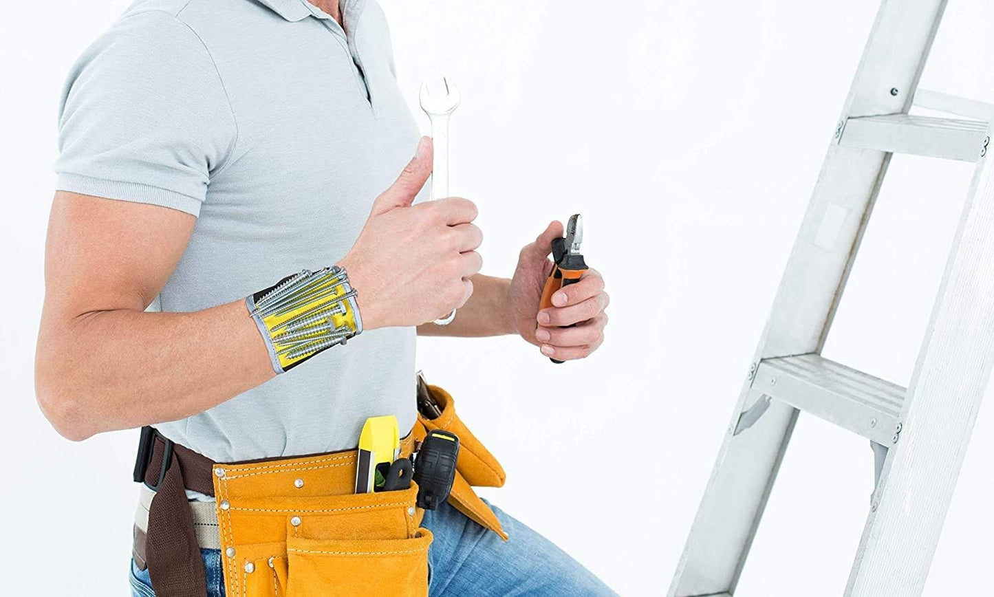 Magnelex Magnetic Wristband – Hand Safety Tool for Overhead Drilling and Ceiling Fan Installation, One-Size Fits All Wristband