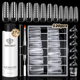 Modelones Poly Gel Slip Solution with Dual Brush – Easy-Use Nail Extension Starter Set for New DIY Hobbyists