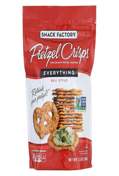 naturally thin pretzel crisp design with crackable, crunchy texture
