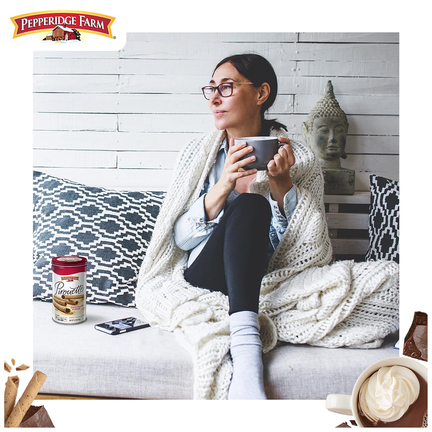 Pepperidge Farm Pirouette Cookies - Pretty Pantry Showpiece with Vintage-Style Tin for Cozy Home Aesthetic