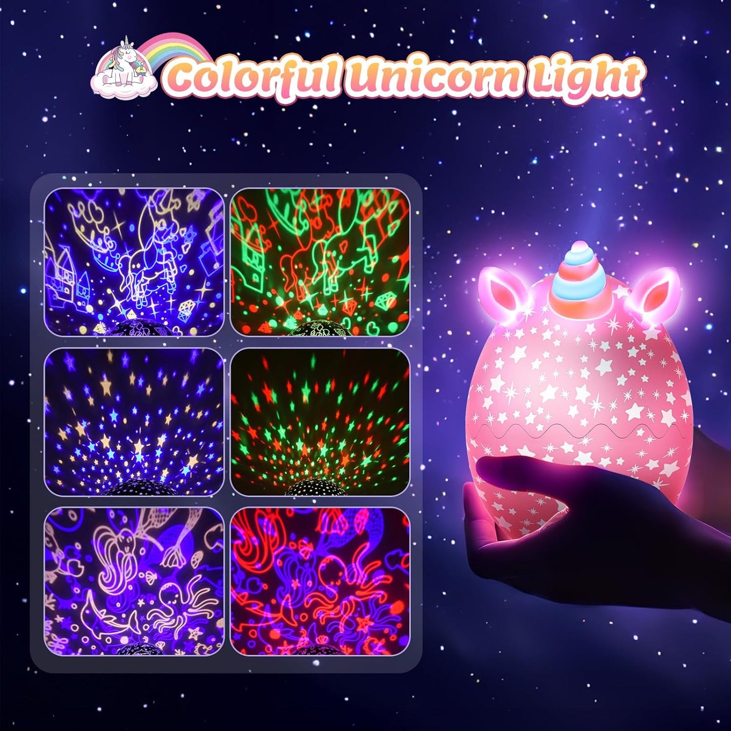 Pre-Sleep Relaxation Projector Lamp for Children – 3-in-1 Starry Sky and Sea World Night Light