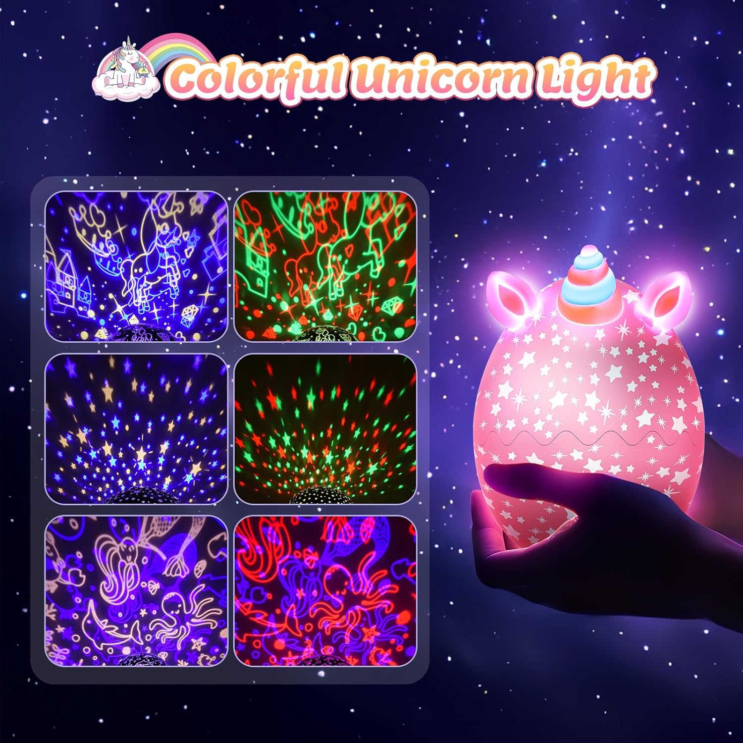 Pre-Sleep Relaxation Projector Lamp for Children – 3-in-1 Starry Sky and Sea World Night Light