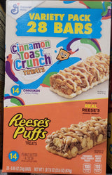 Reese's Puffs Cinnamon Toast Crunch Snack Bars – Road Trip and Car Ride Treat, 28 ct