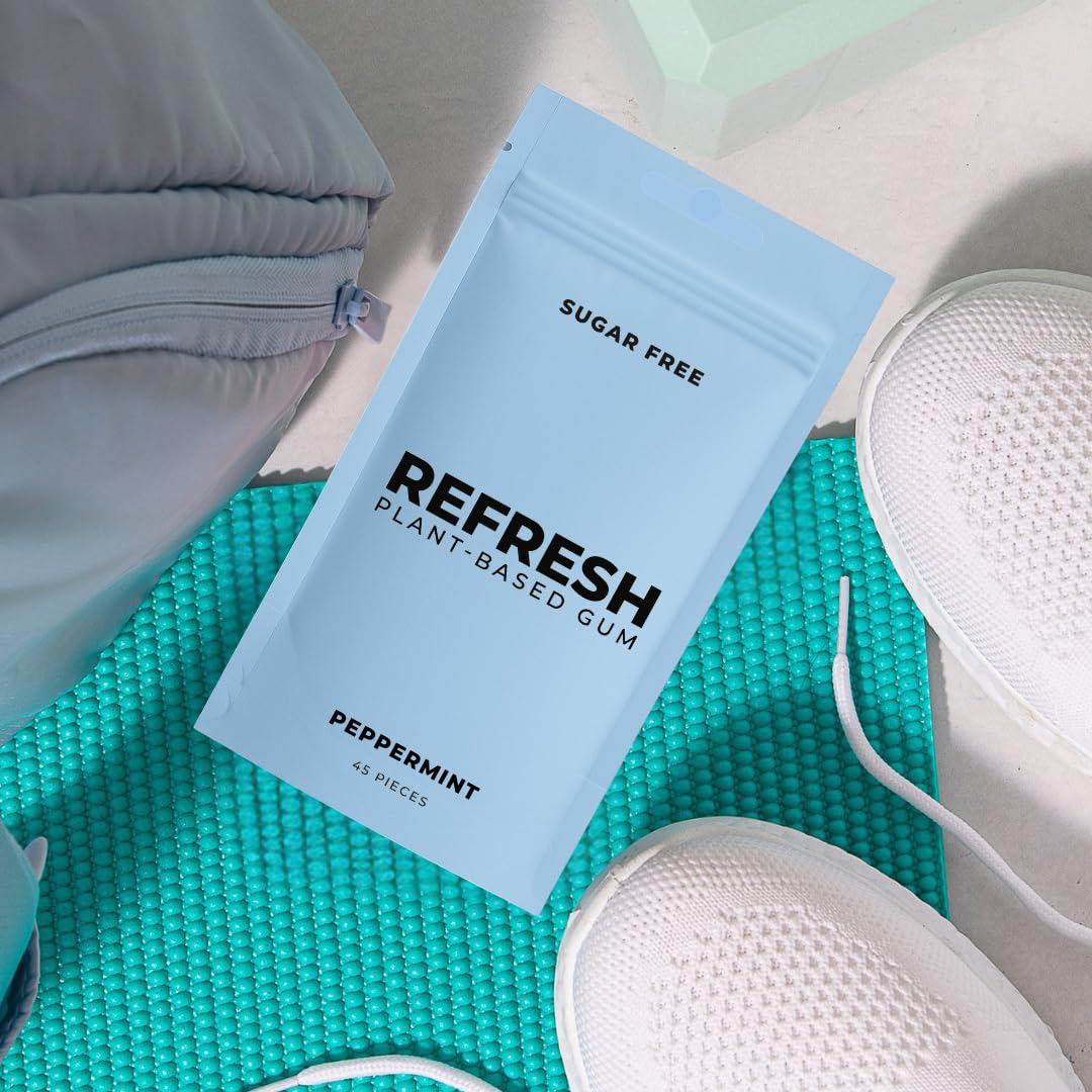 Refresh Gum Raspberry – Worry-Free Fresh Breath for Restaurant Outings, Non-GMO Plant-Based Gum