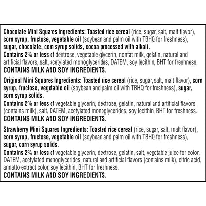 Rice Krispies Treats Mini Squares – Break Room and Office Pantry Snack, 45 Calorie Mini Bars for Workday Energy, 52 Count