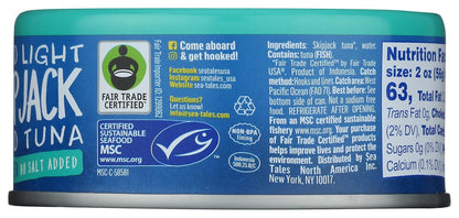 Sea Tales No Salt Added Skipjack – Simple Ingredient List for Intentional Home Cooks