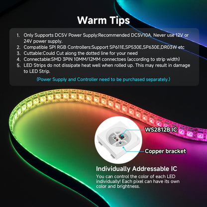 SEZO WS2812B ECO LED Strip – TV Backlight for Media Room and Gaming Setup Decor
