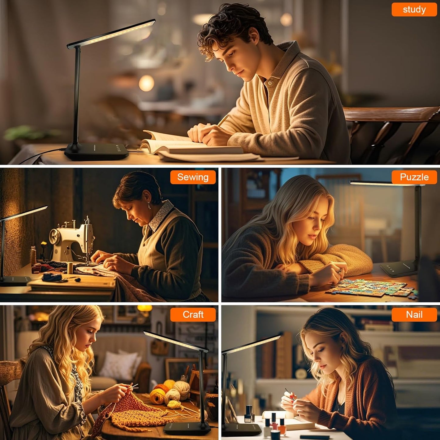 shinelife 5 Color Temperature Desk Lamp – Calming Task Light for Nail Care, Skincare, and Evening Mindfulness