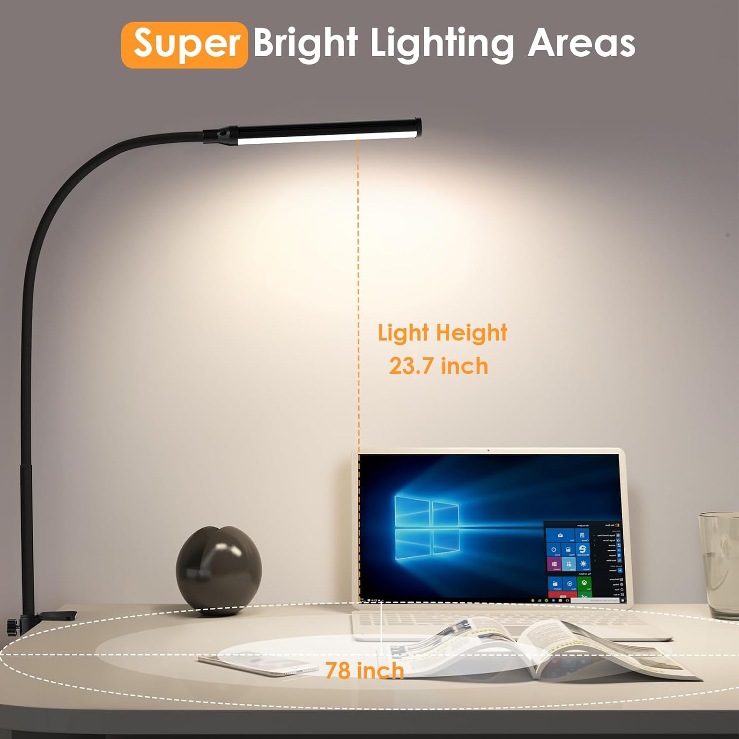 ShineTech LED Clip Lamp – Holiday Gift for College Students and Remote Workers, Adjustable Color Temperature Task Light