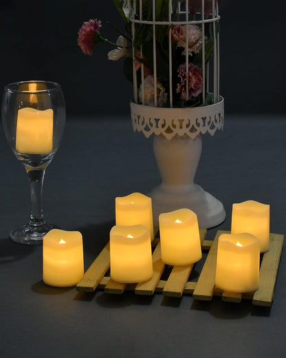 SHYMERY Flameless Flickering Tea Light Candles 24 Pack Ready to Gift Set for Valentine Day Housewarming and Christmas