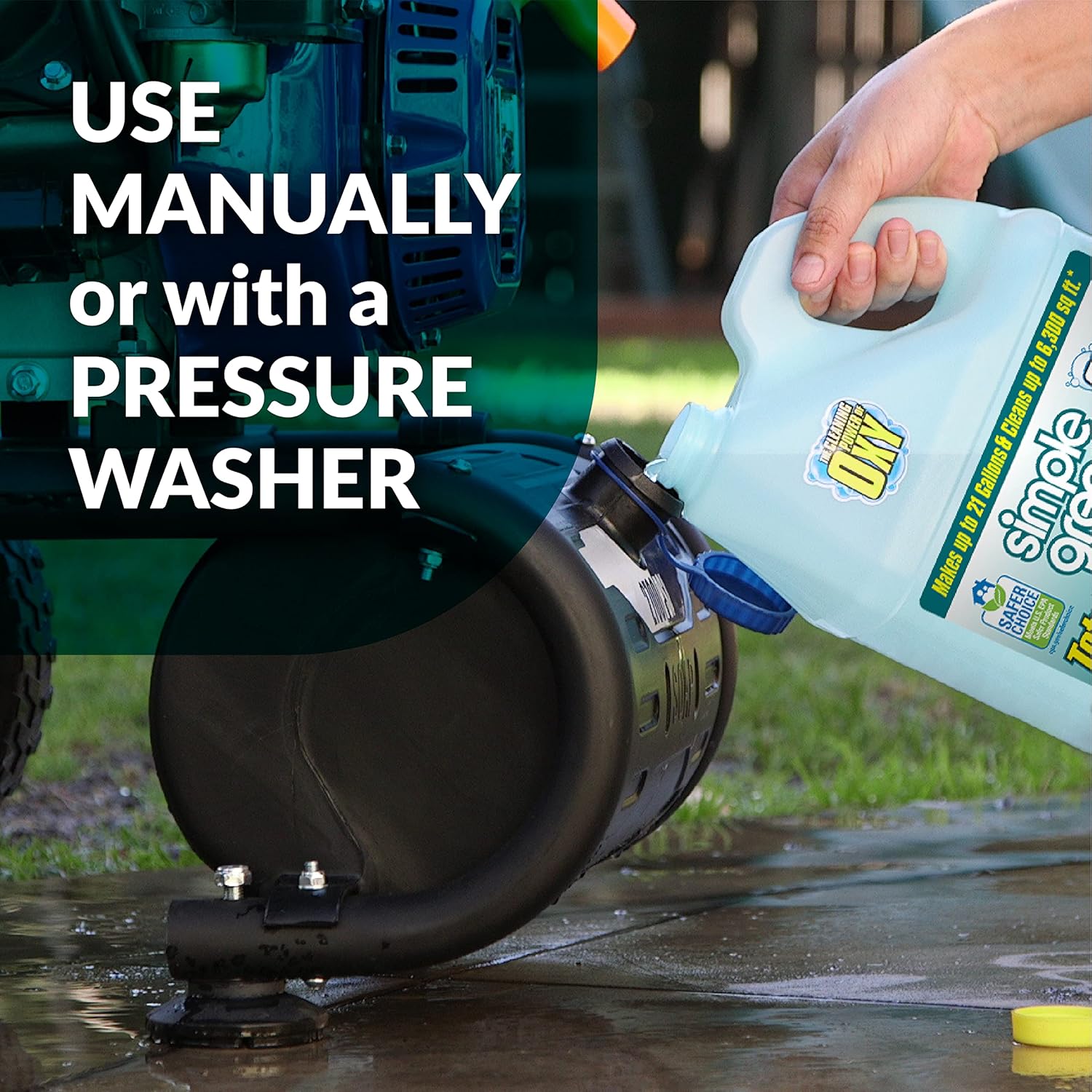 Simple Green Oxy Solve Pressure Washer Soap – 1 Gal Bleach-Free Outdoor Wash for Worry-Free Family Spaces
