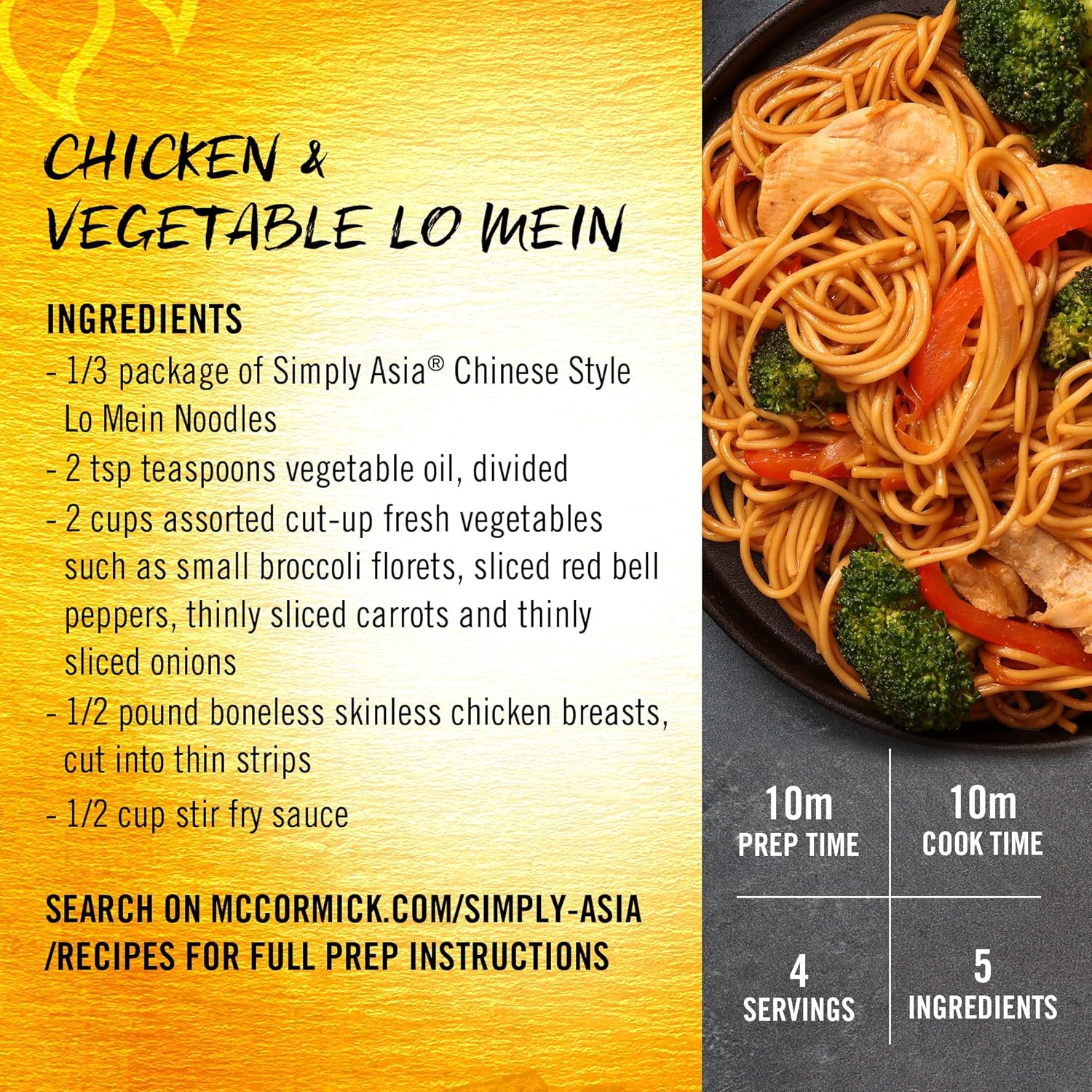 Simply Asia Lo Mein Noodles, Chinese Style – Meal Prep Favorite for College Students and Studio Apartments