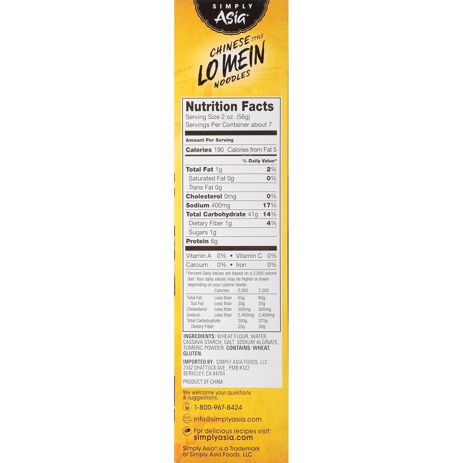 Simply Asia Lo Mein Noodles, Chinese Style – Meal Prep Favorite for College Students and Studio Apartments