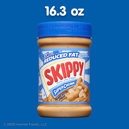 SKIPPY Chunky Peanut Butter Reduced Fat – Breakroom Bulk Jar for Office Snacking and Fuel