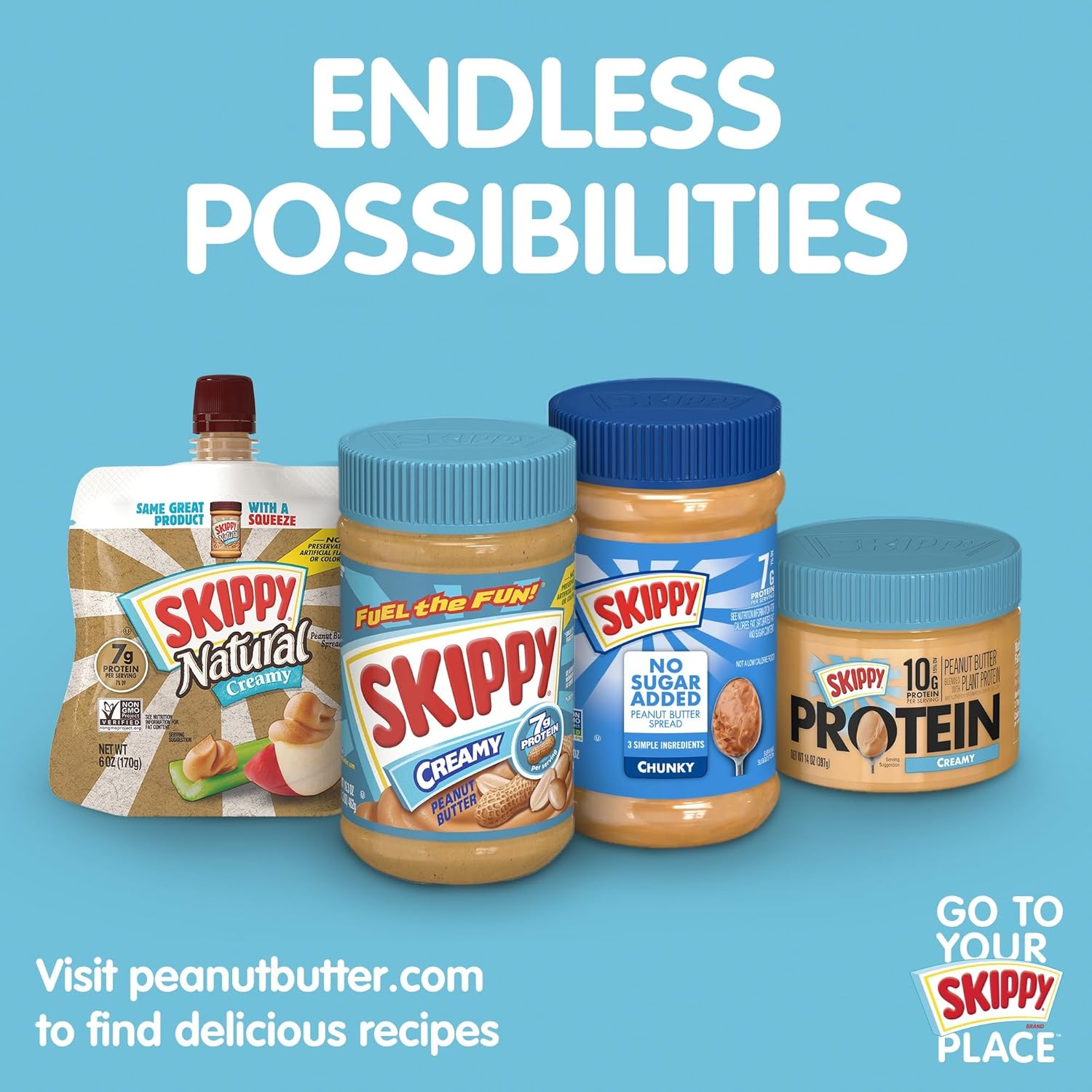 SKIPPY Natural Super Chunk Peanut Butter Spread – Shelf Stable Pantry Jar for Cabin, RV, and Off Grid Storage, 40 oz