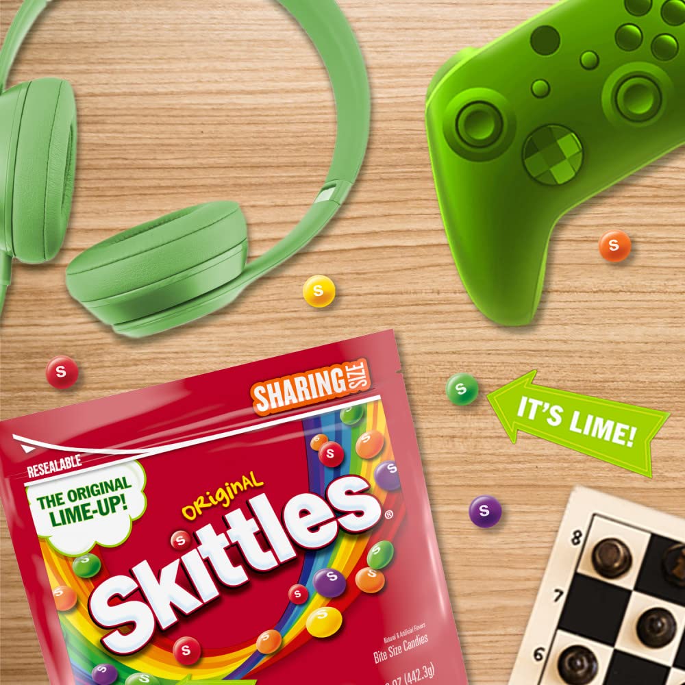Skittles Original Candy Sharing Size Bag, 15.6 oz – Office Break Room Pantry Snack for Teams