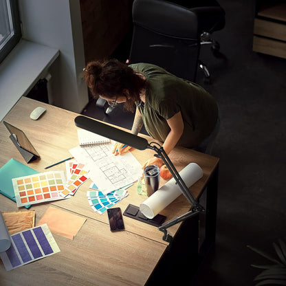 SKYLEO Swing Arm Lamp – Clutter-Free Desk Lighting, Adjustable Arm Replaces Bulky Table Lamps
