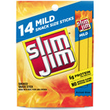 Slim Jim Smoked Meat Sticks – Grab-and-Go Backpack Snack for Trail, Park, and Picnic, Individually Wrapped, 14 Count