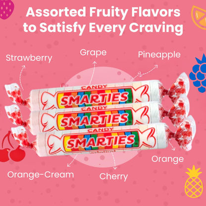 Smarties Candy Bulk Rolls – Clean-Label Vegan Candy for Wellness-Focused Snack Jars, Peanut-Free Facility