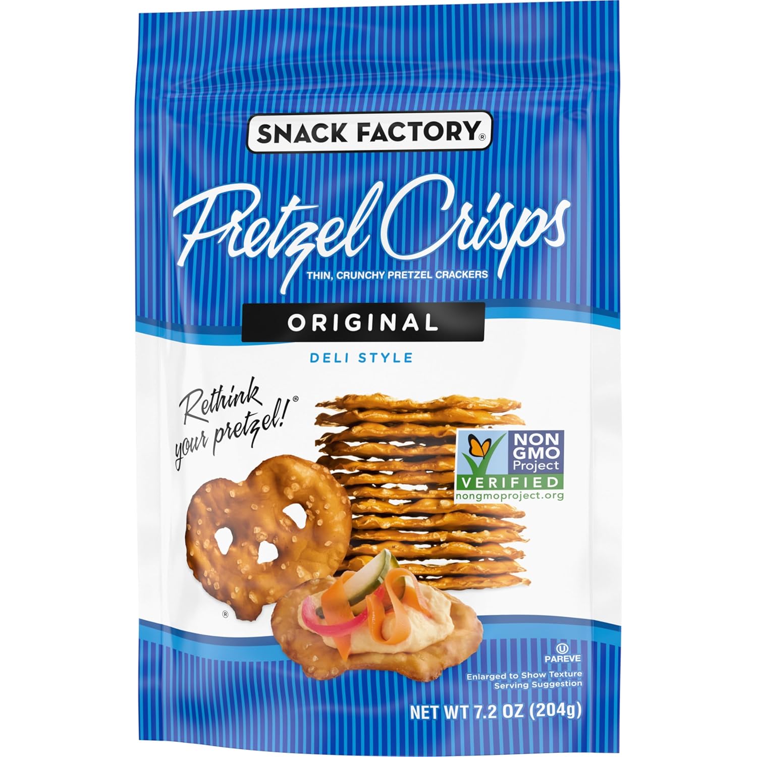 Snack Factory Pretzel Crisps – Crowd-Pleasing Edible Gift for Snack Lovers and Foodie Friends, Resealable Pouch
