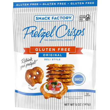 Snack Factory Pretzel Crisps Gluten Free – Thoughtful Snack Gift for Newly Diagnosed Celiac Diets, Original 3-Pack