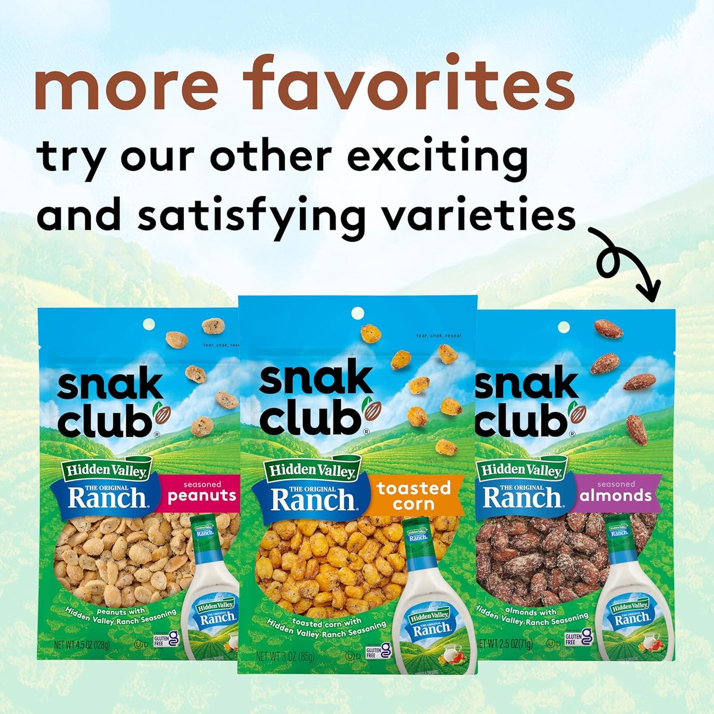 Snak Club Ranch Crunch – Sugar-Free, Single-Bag Snack for Streamlined Kitchens, 8 oz Resealable Pouch
