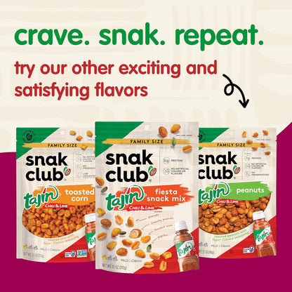 Snak Club Tajin Crunchy Peanuts – Snack Lover Gift Basket Staple with 5g Protein and Tajin Chili Lime Seasoning, 10.5 oz