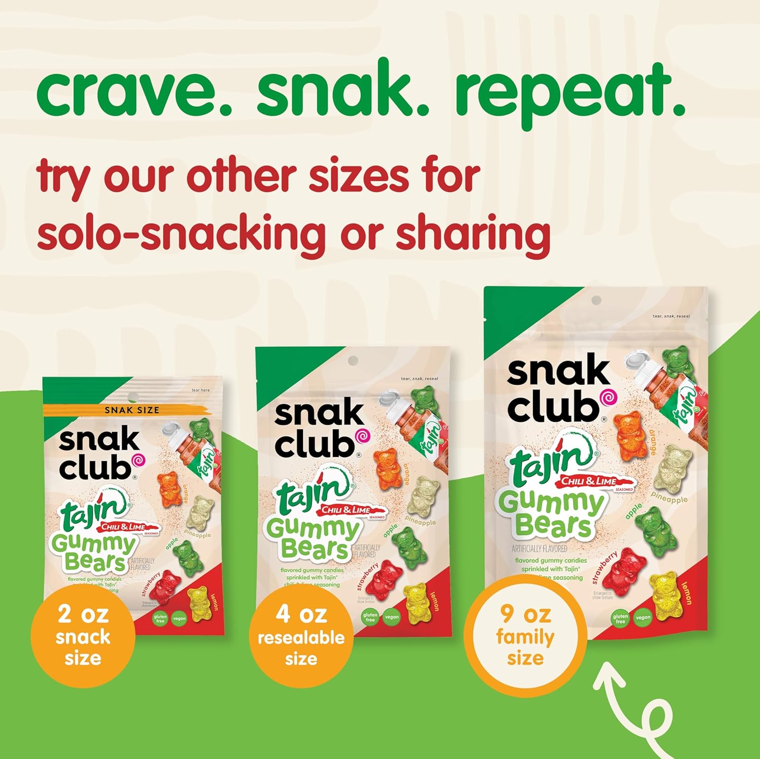 Snak Club Tajin Gummy Bears – Housewarming and Hostess Gift, Trending Tajin Chili Lime Snack