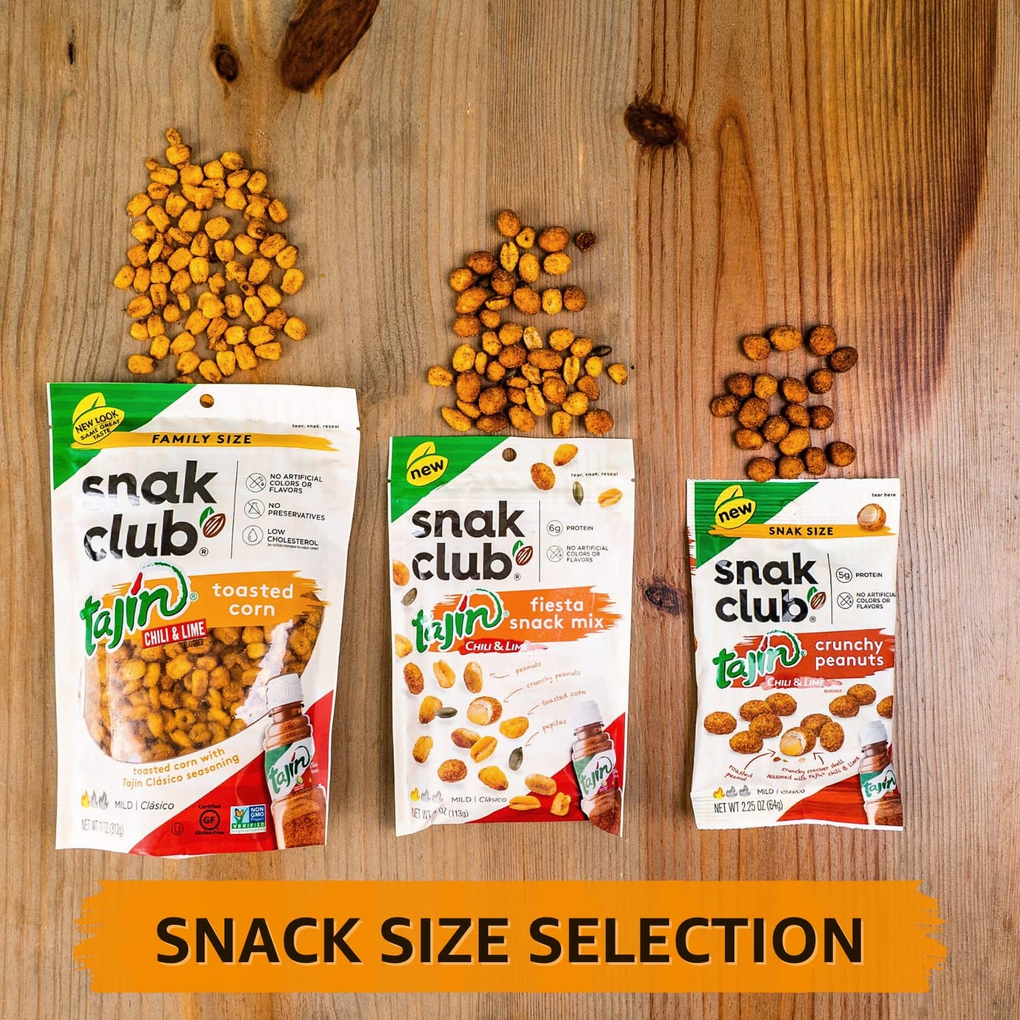 Snak Club Tajin Toasted Corn – Better-For-You Snack for Clean Eating Plans, Mild Chili-Lime Roasted Corn 11 oz Pouch