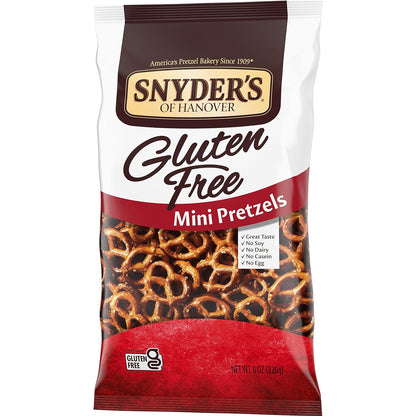 Snyder's of Hanover Gluten Free Mini Pretzels – Classroom-Safe Mini Pretzels for School Lunches and Snack Bowls