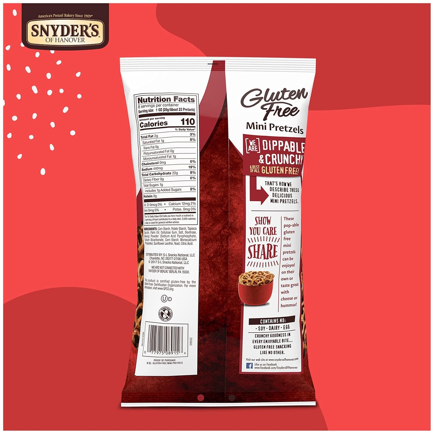 Snyder's of Hanover Gluten Free Mini Pretzels – Classroom-Safe Mini Pretzels for School Lunches and Snack Bowls
