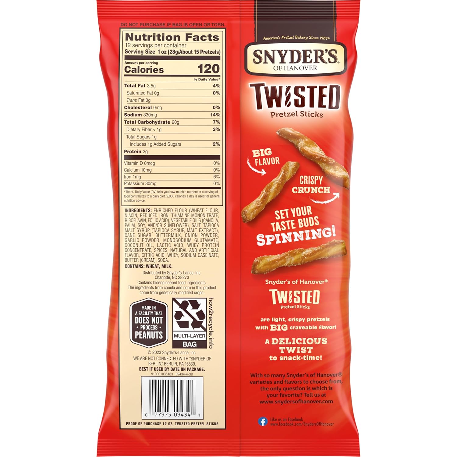 Snyder's of Hanover Pretzel Sticks Valentine's Day Shareable Snack Gift for Him or Her
