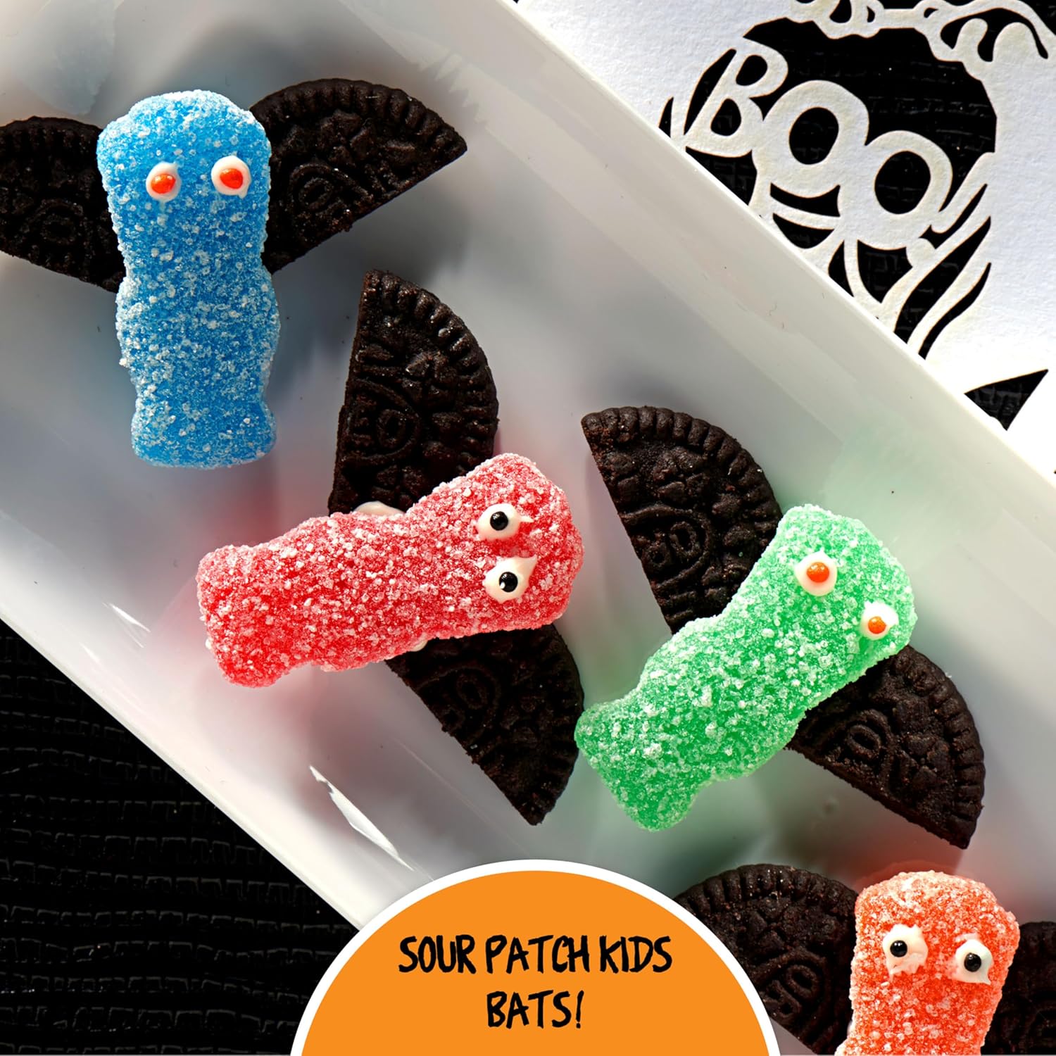 SOUR PATCH KIDS Assorted Fruit & Watermelon Halloween Treats - 40 Individually Wrapped Kid-Safe Candy Bags for Class Party