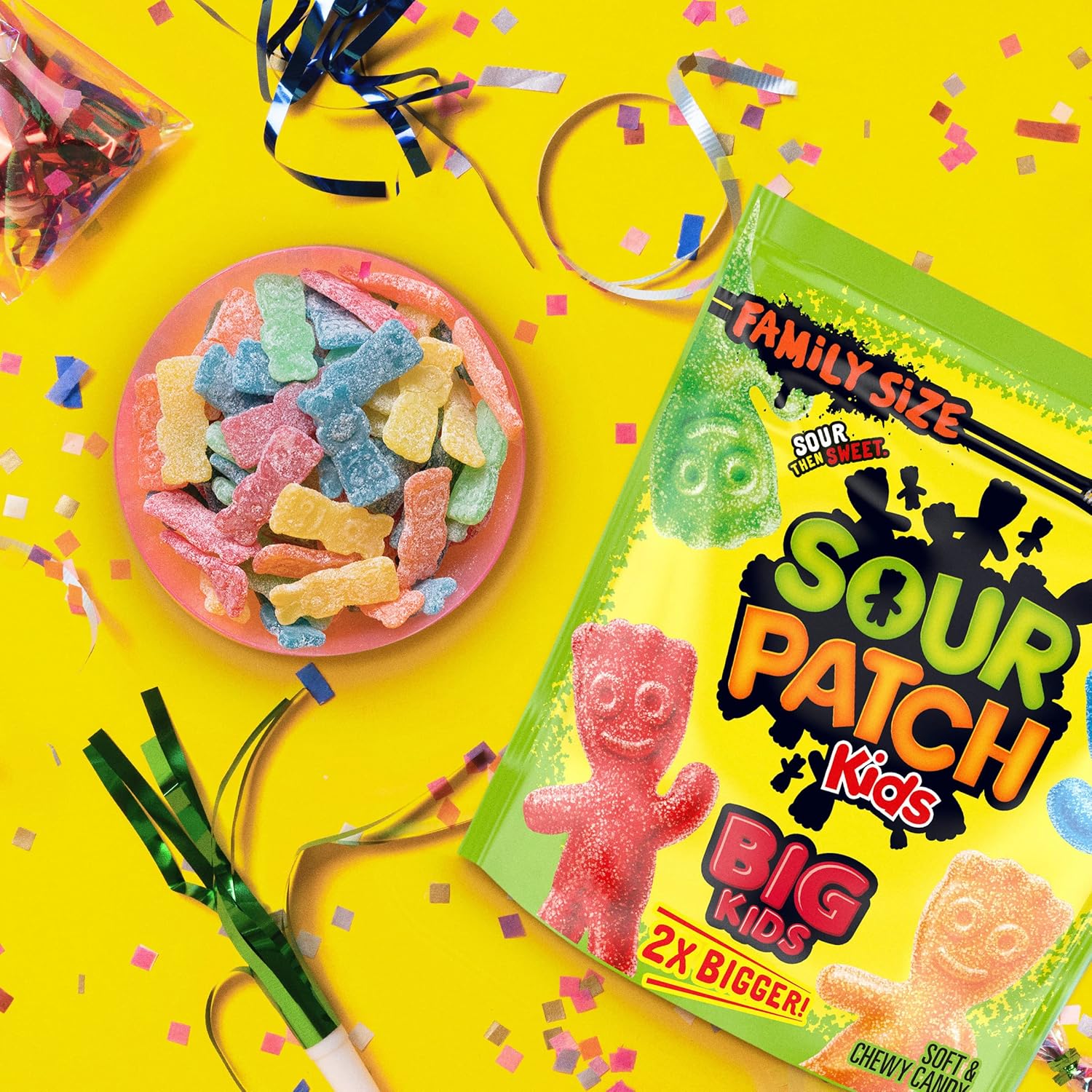 SOUR PATCH KIDS Big Kids Gummy Candy, Shareable Movie Night Snack for the Whole Family, 1.7 lb