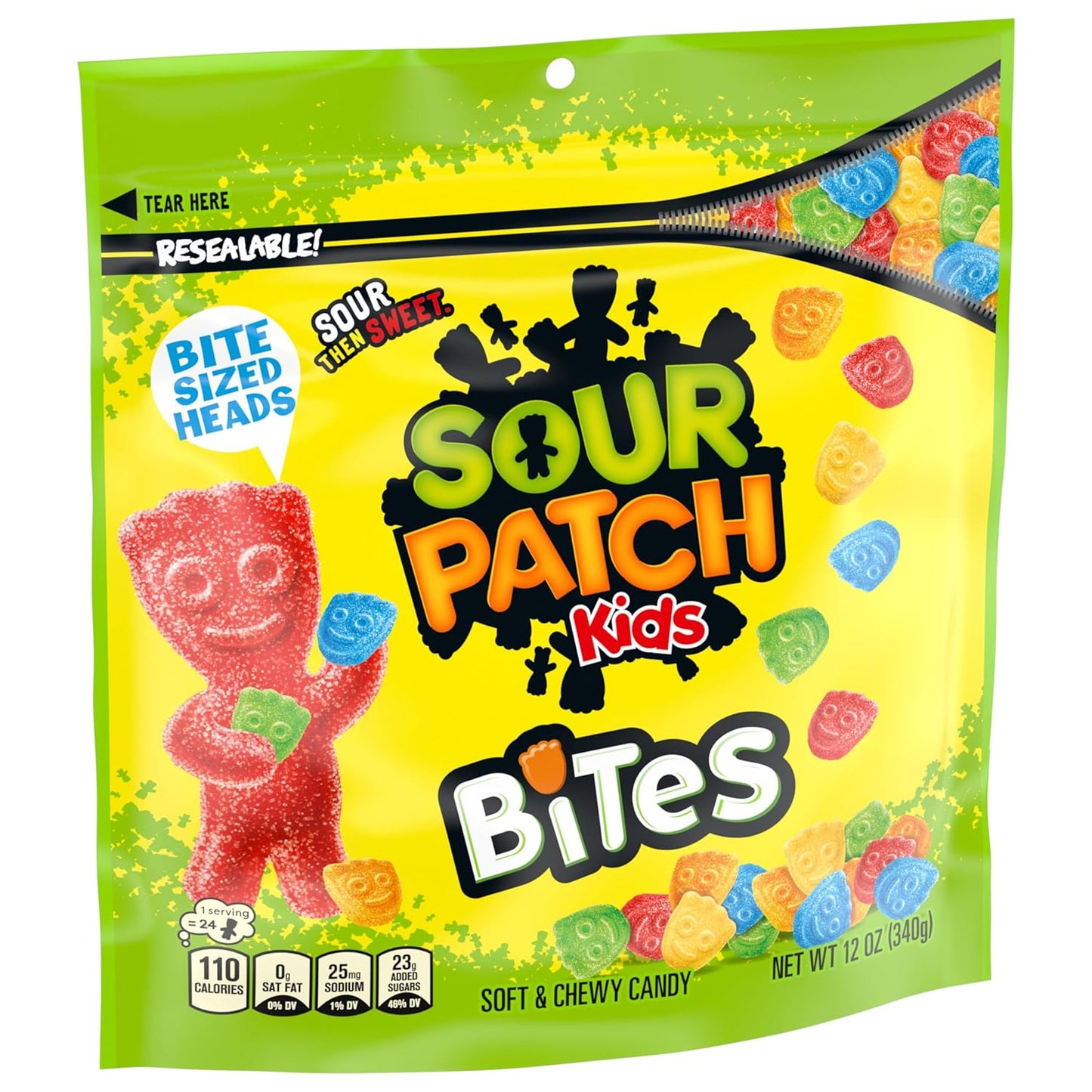 SOUR PATCH KIDS Bites Soft & Chewy Candy, 12 oz – Parent-Approved Lunchbox Treat for School