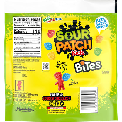 SOUR PATCH KIDS Bites Soft & Chewy Candy, 12 oz – Parent-Approved Lunchbox Treat for School