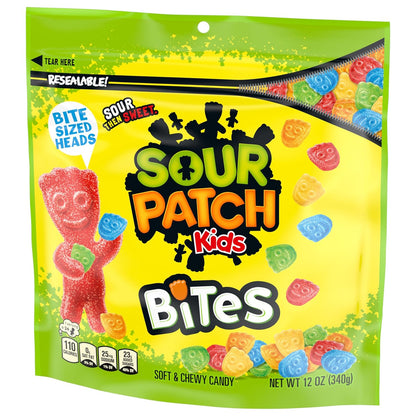 SOUR PATCH KIDS Bites Soft & Chewy Candy, 12 oz – Parent-Approved Lunchbox Treat for School