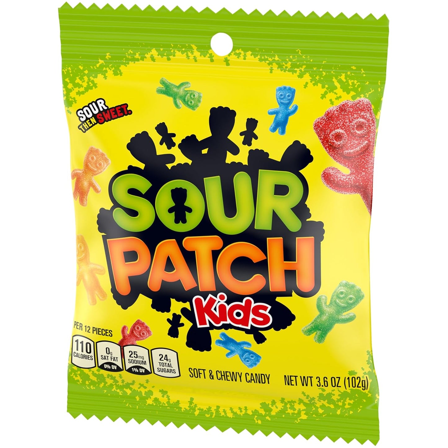 Sour Patch Kids Original Soft & Chewy Candy 3.6oz Bag Pack of 12 – Parent-Approved Pantry Snack for Lunchboxes, Road Trips, and Playdates